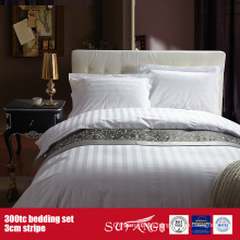 300TC 3cm Stripe Wholesale Bedding Set Hotel Bed Sheet Set